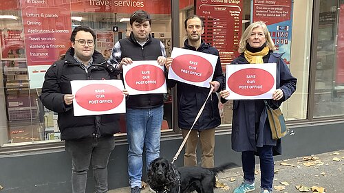 Lib Dem Activists in front of Mount Pleasant Post Office